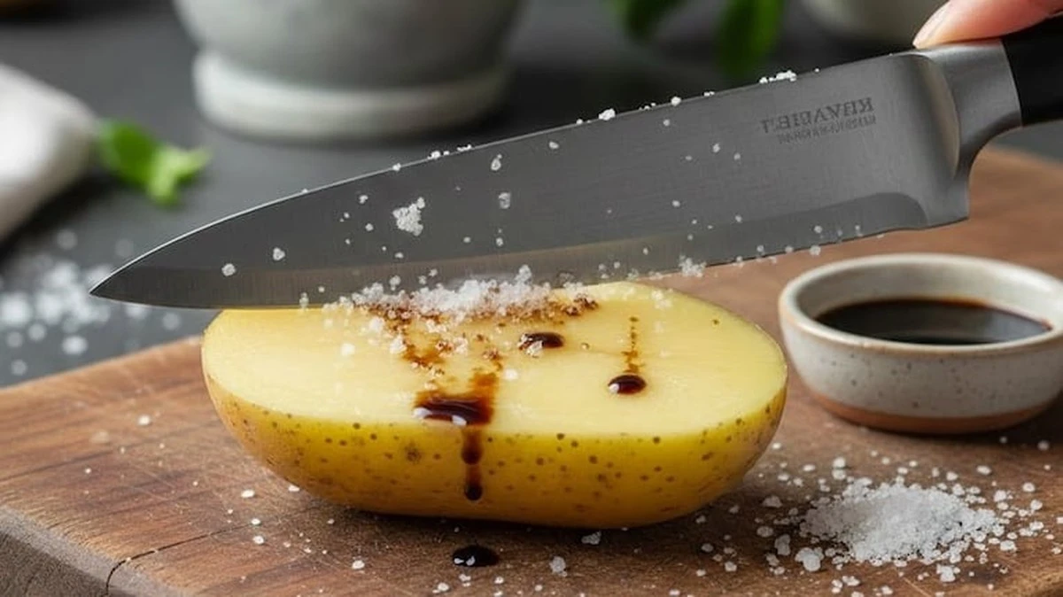 Coltelli smussati? Non buttarli: il trucco con aceto, sale e patata per ridare filo
