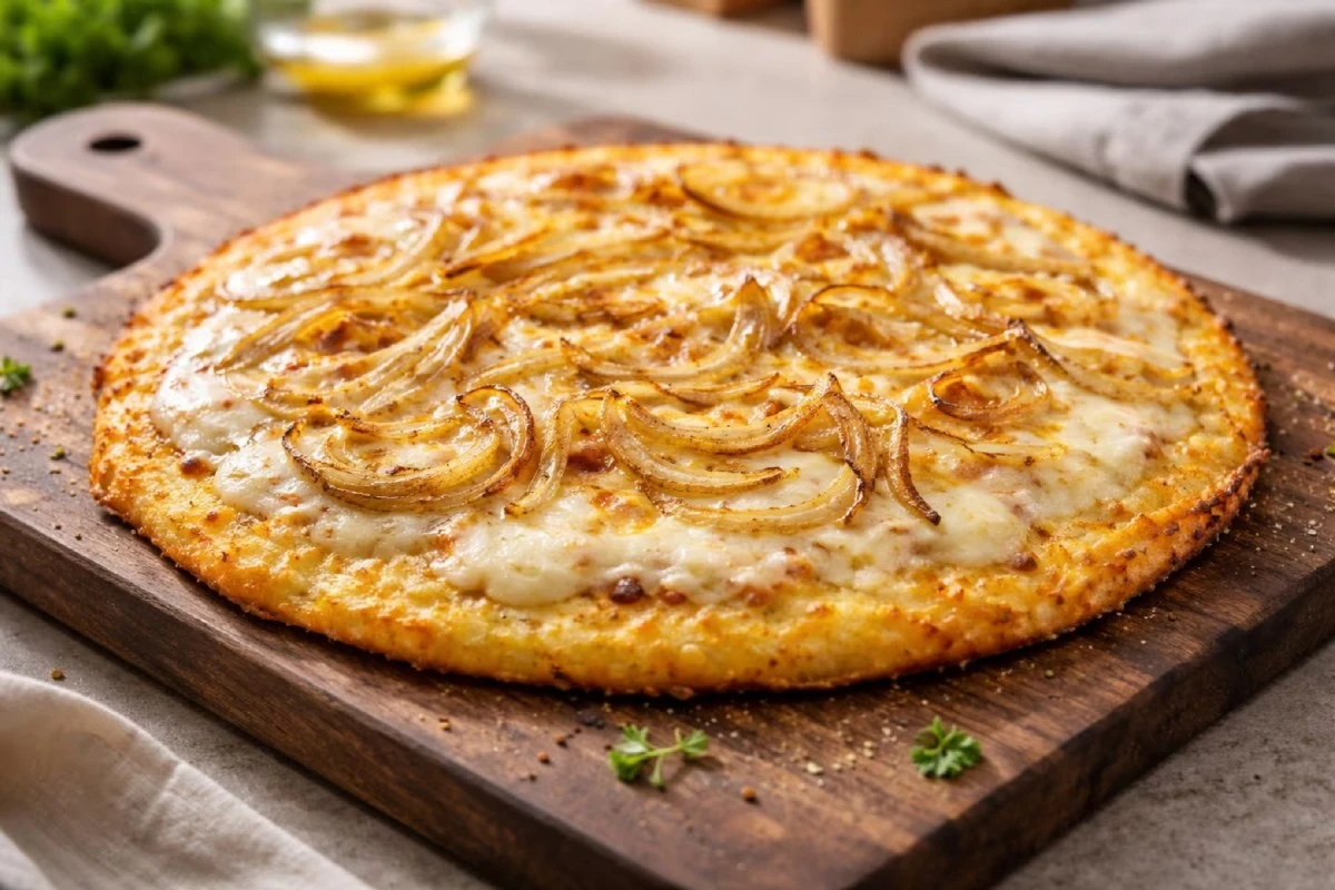 Pizza di patate e cipolle: pronta in 30 minuti senza farina